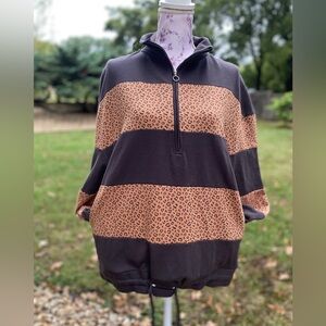 Simply Southern Leopard print color block sweatshirt